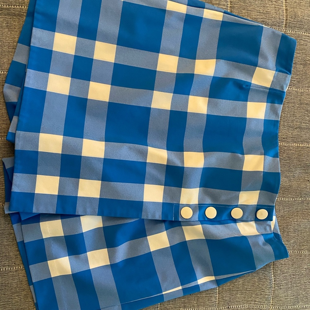 Tory Sport Blue and White Asymmetrical Skirt